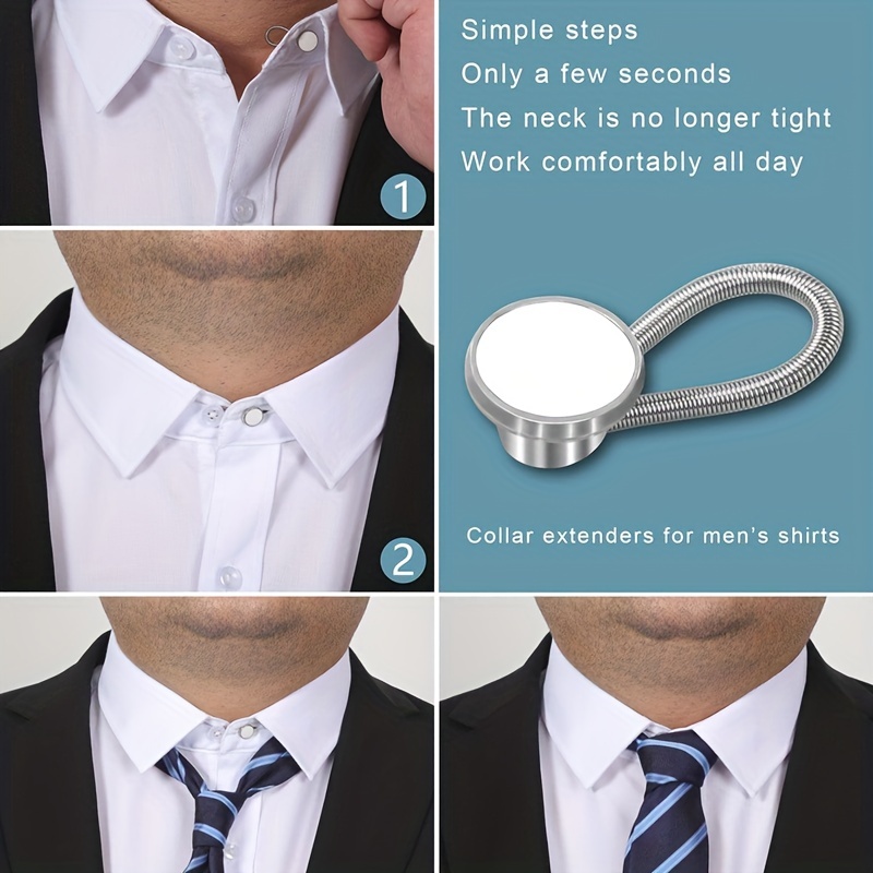 How to stay comfortable in a dress shirt using a Collar Extender by Comfy  Clothiers. Shop collar extenders at