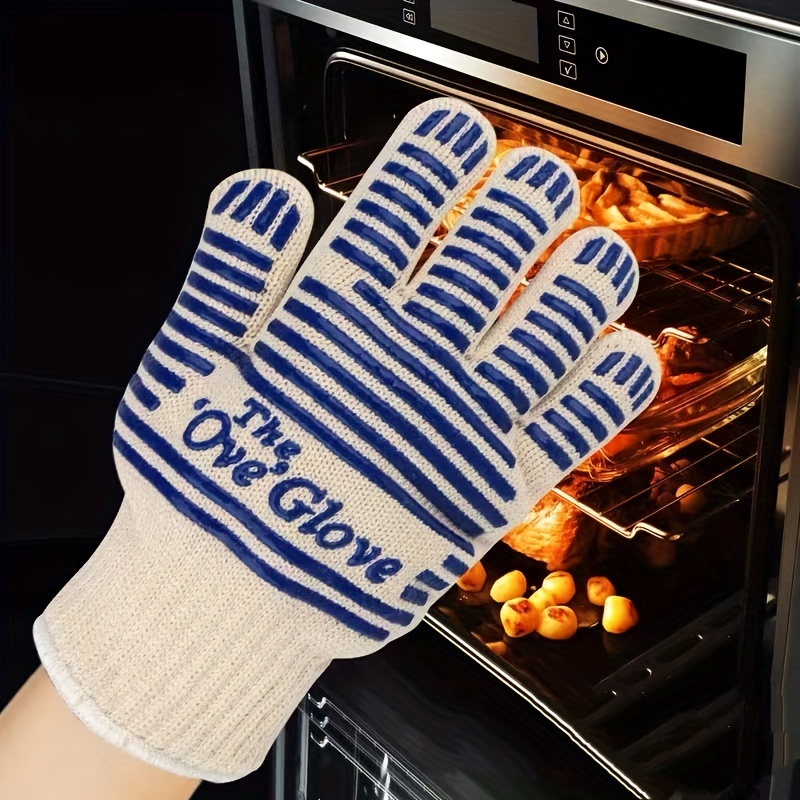 Guantes de barbacoa de alta calidad, resistentes al calor extremo de 1472  °F, guantes de parrilla con resistentes a los cortes, guantes de horno de