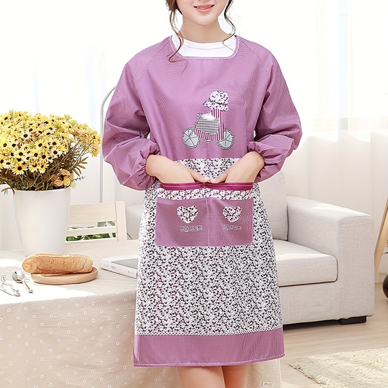 Cute Flower Kitchen Household Oil-Proof Cooking Apron for Women Children  Kitchen Men Waterproof Adult Coffee Baking Accessories - AliExpress