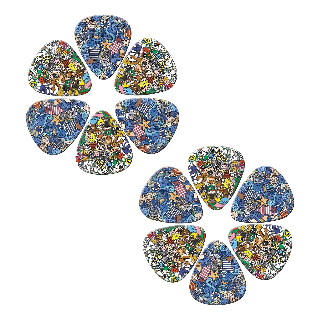 10pcs PVC Guitar Pick Set 0.46 0.71 1.0mm Thickness