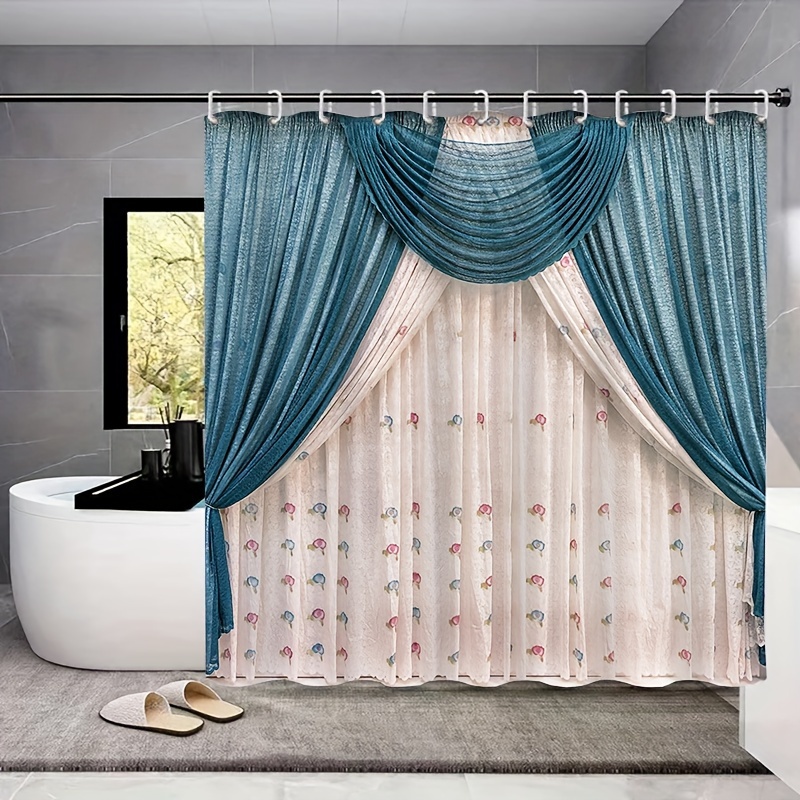 Hapuxt Cortinas de ducha para baño, impermeable, tela de poliéster para  bañera, cortina de ducha con 12 ganchos, accesorios modernos abstractos