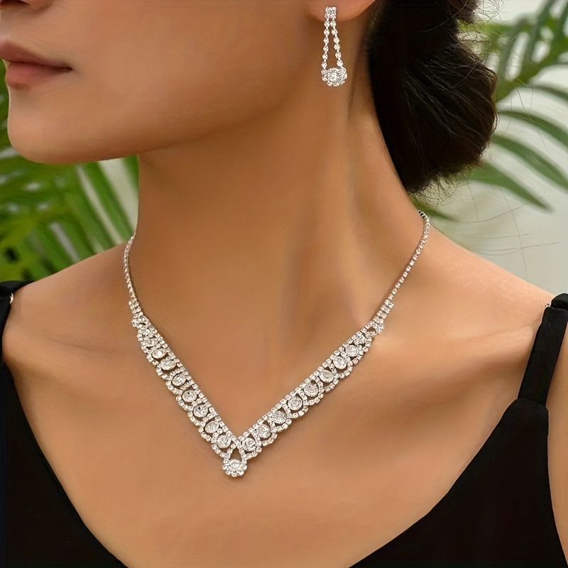 YAZILIND Ethnic Style Necklace Earrings Geometric Shape Color Resin  Necklace Earring Women Girls Jewelry Set