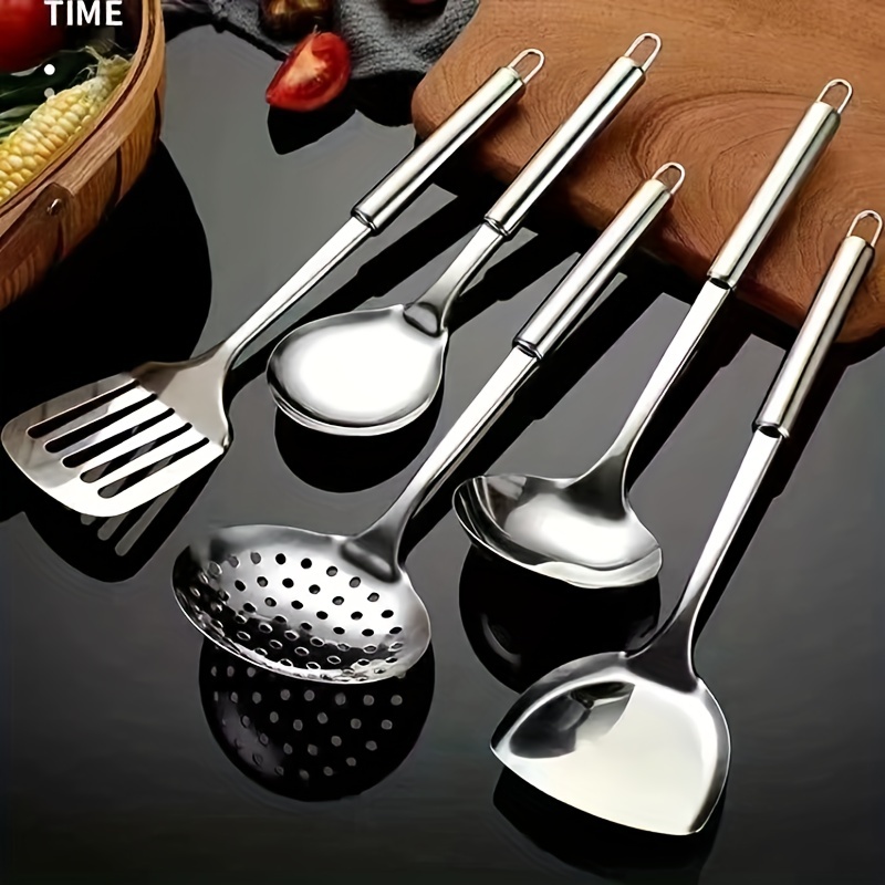 5 Pcs Cooking Utensil Sets For Kitchen Stainless Steel Spatula