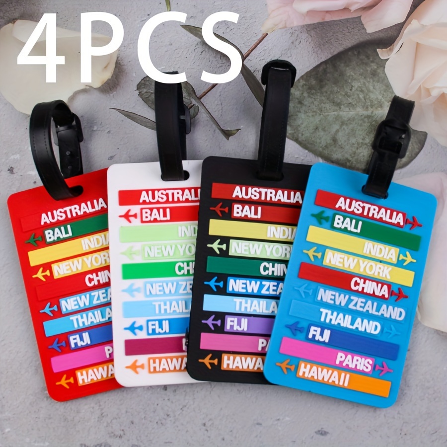 

4pcs New Luggage Tag, Pvc Boarding Card Tag, Identification Sticker Hanging Decoration, Portable Baggage Tag