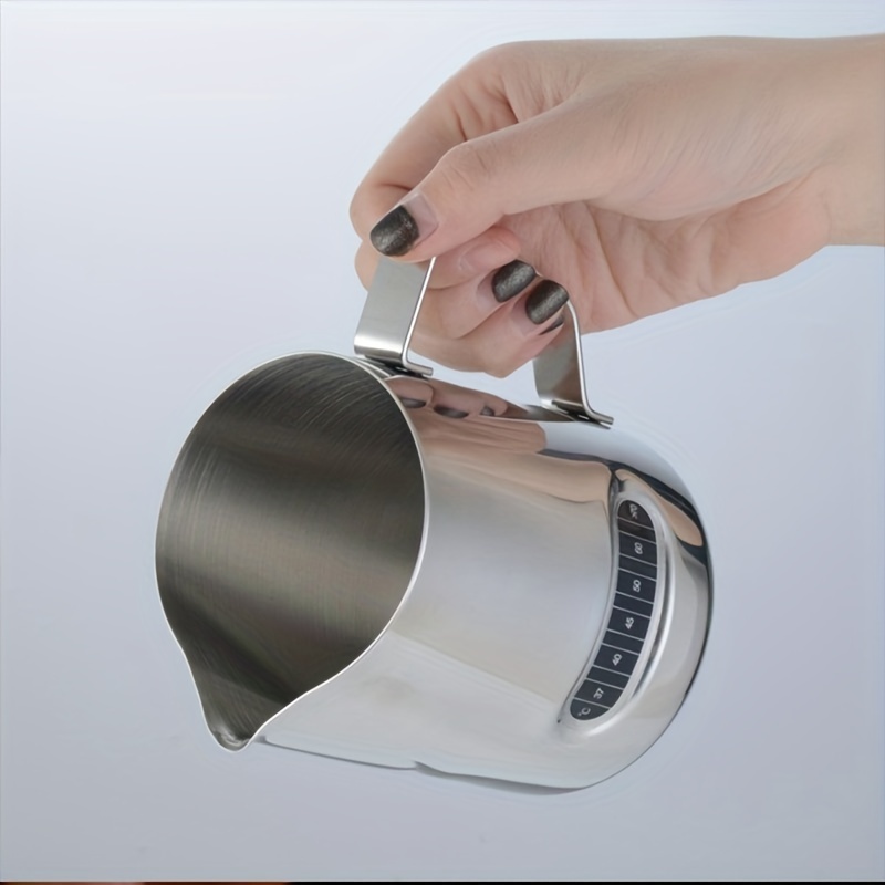 Stainless Steel Coffee Jacquard Cup With Scale Pointed Nose - Temu