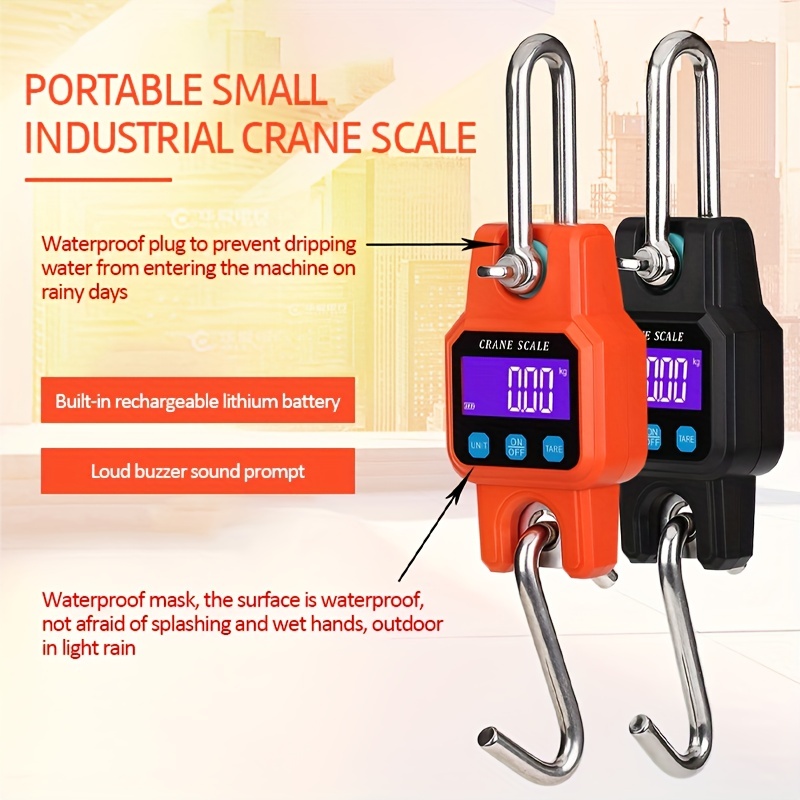 300kg Digital Hanging Scale Rechargeable Portable Heavy Duty Crane