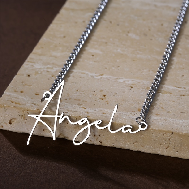 Nameplate necklace clearance with thick chain