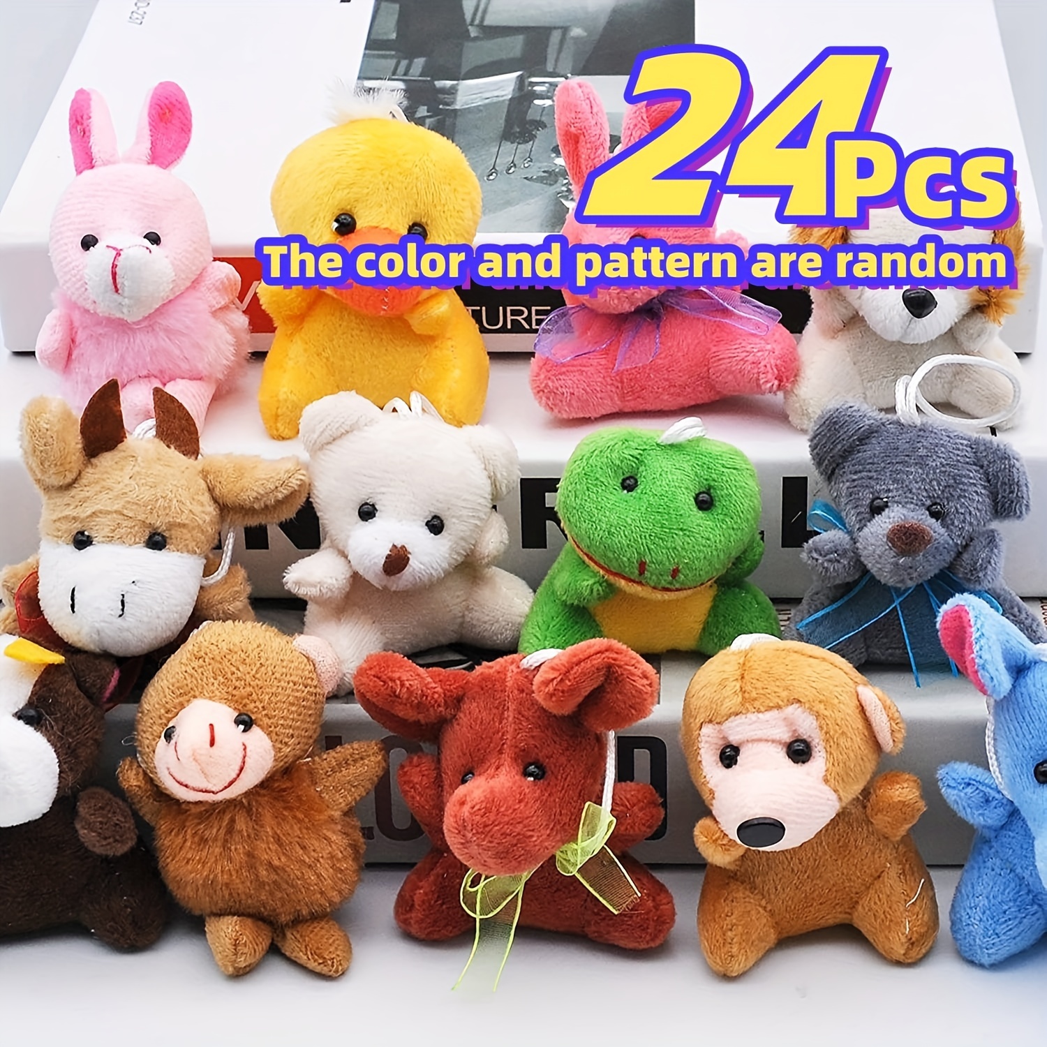 24pcs Mini Animal Stuffed Toys, In Bright Colors, Great Gift For  Christmas、Halloween、Thanksgiving Day Christmas Halloween Thanksgiving Gifts  easter gift