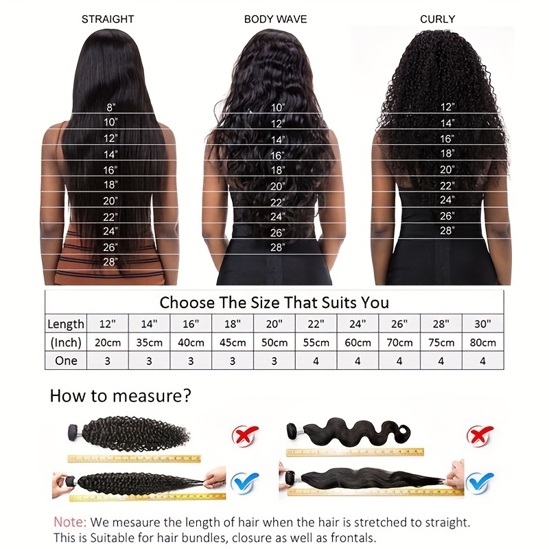 Weave hair inch outlet chart