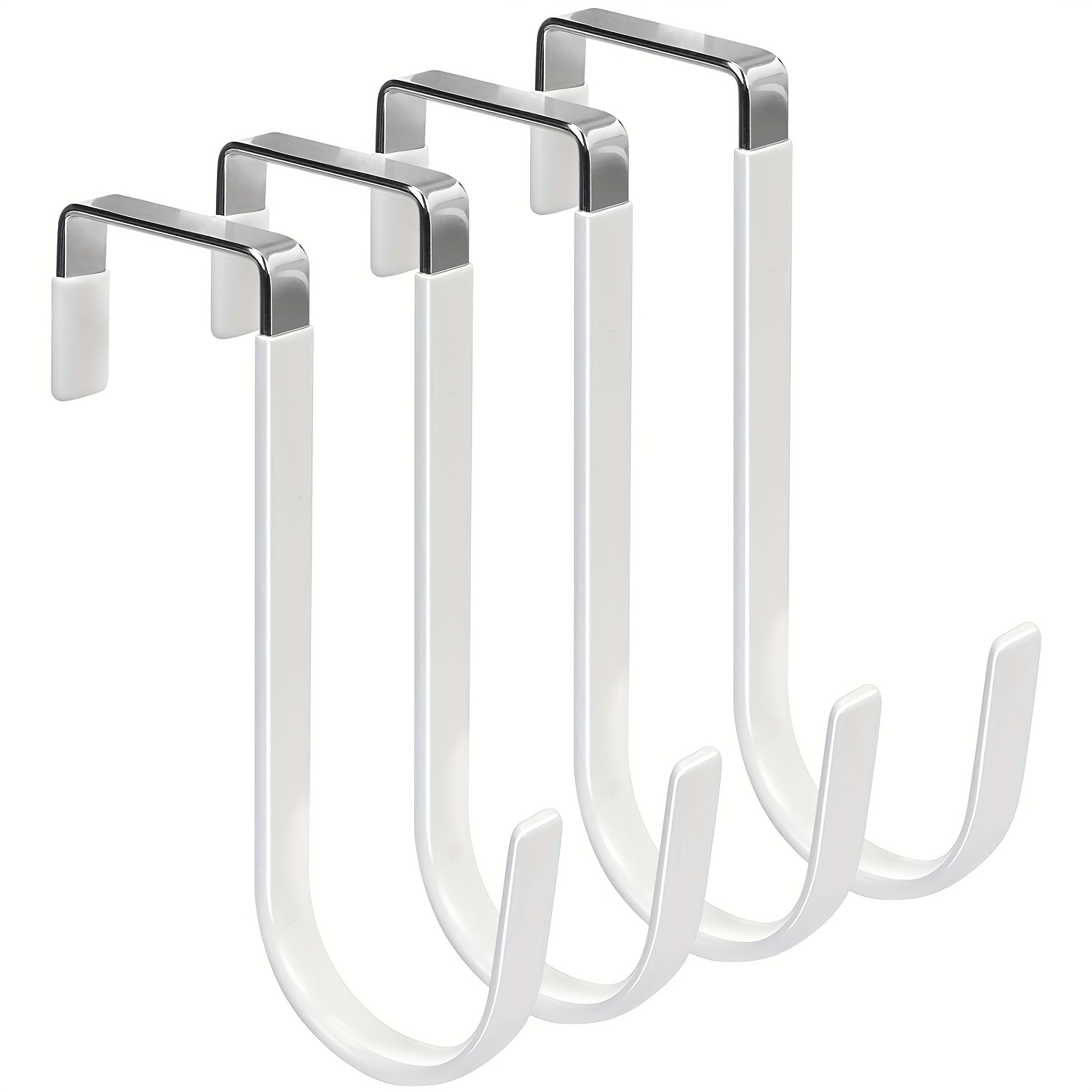 

Over The Door Hook - 4pcs Single Hooks Hanger Metal For Hanging Towel Coats Clothes Hats Bags Bathroom