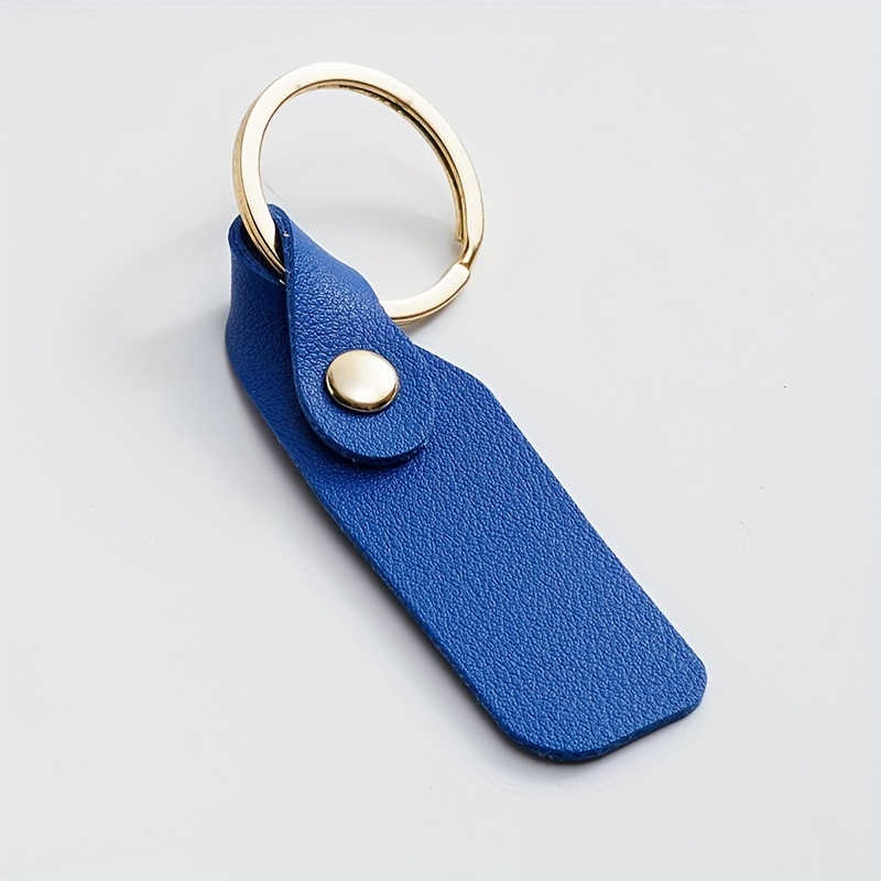Men's PU Leather Blank Rectangle Keychain DIY Laser Engraving Gift