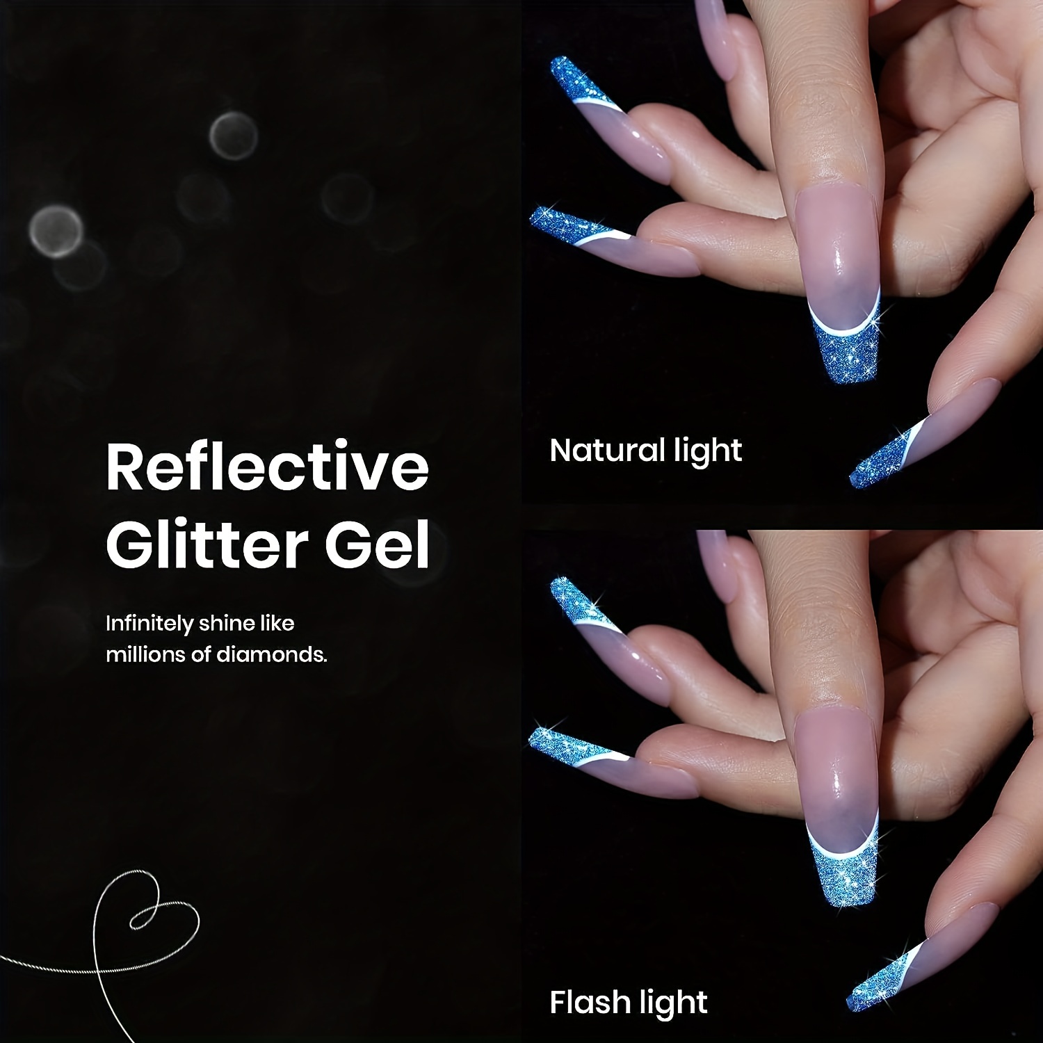 Elite99 10ml Diamond Glitter UV Gel Varnish Shiny Sequins Soak Off