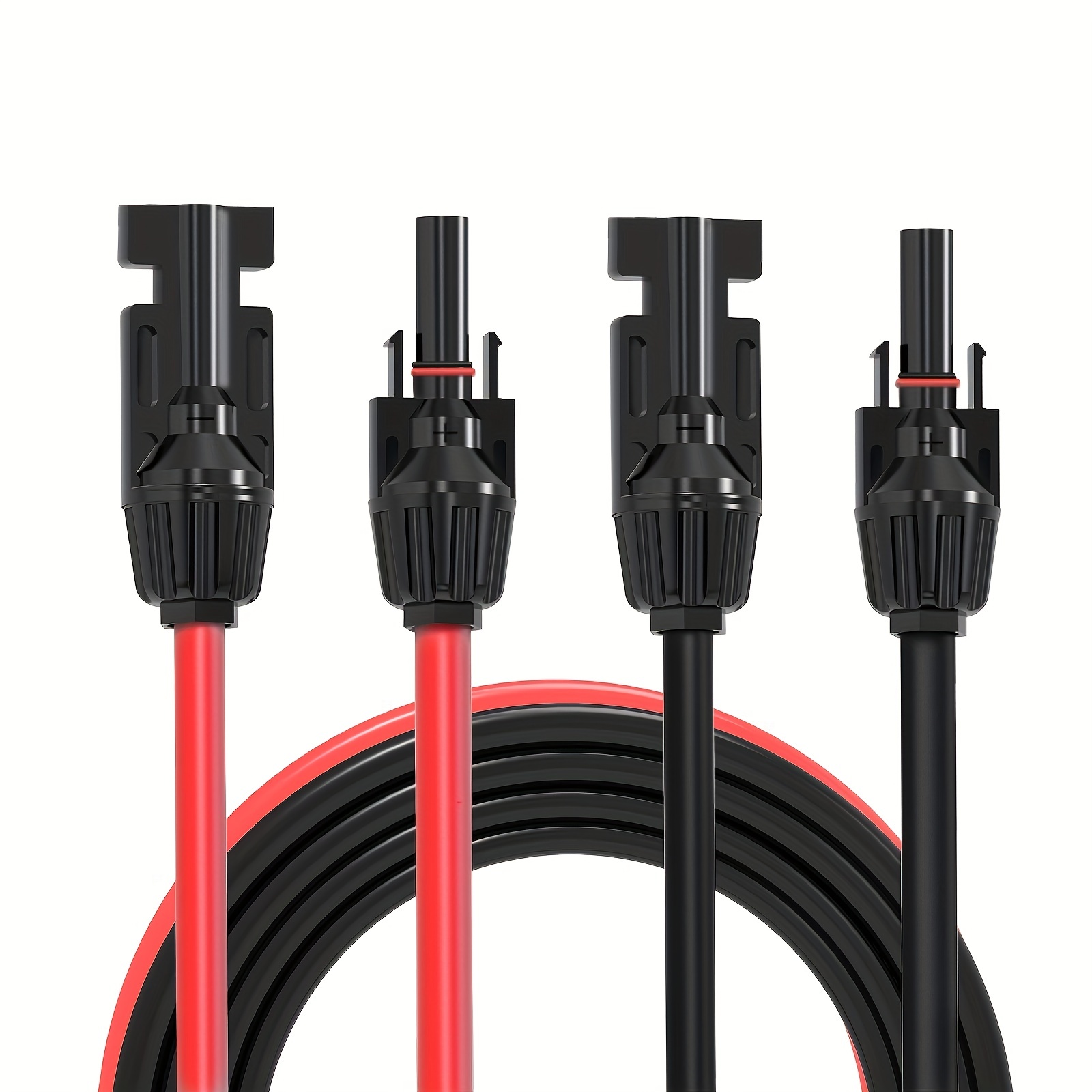 QILUCKY Cable de extensión solar de conexión profesional 10AWG 12AWG  rojo+negro, clase de voltaje de 4 mm6 mm, 1500 V. Enchufe solar montado  macho y – Yaxa Colombia