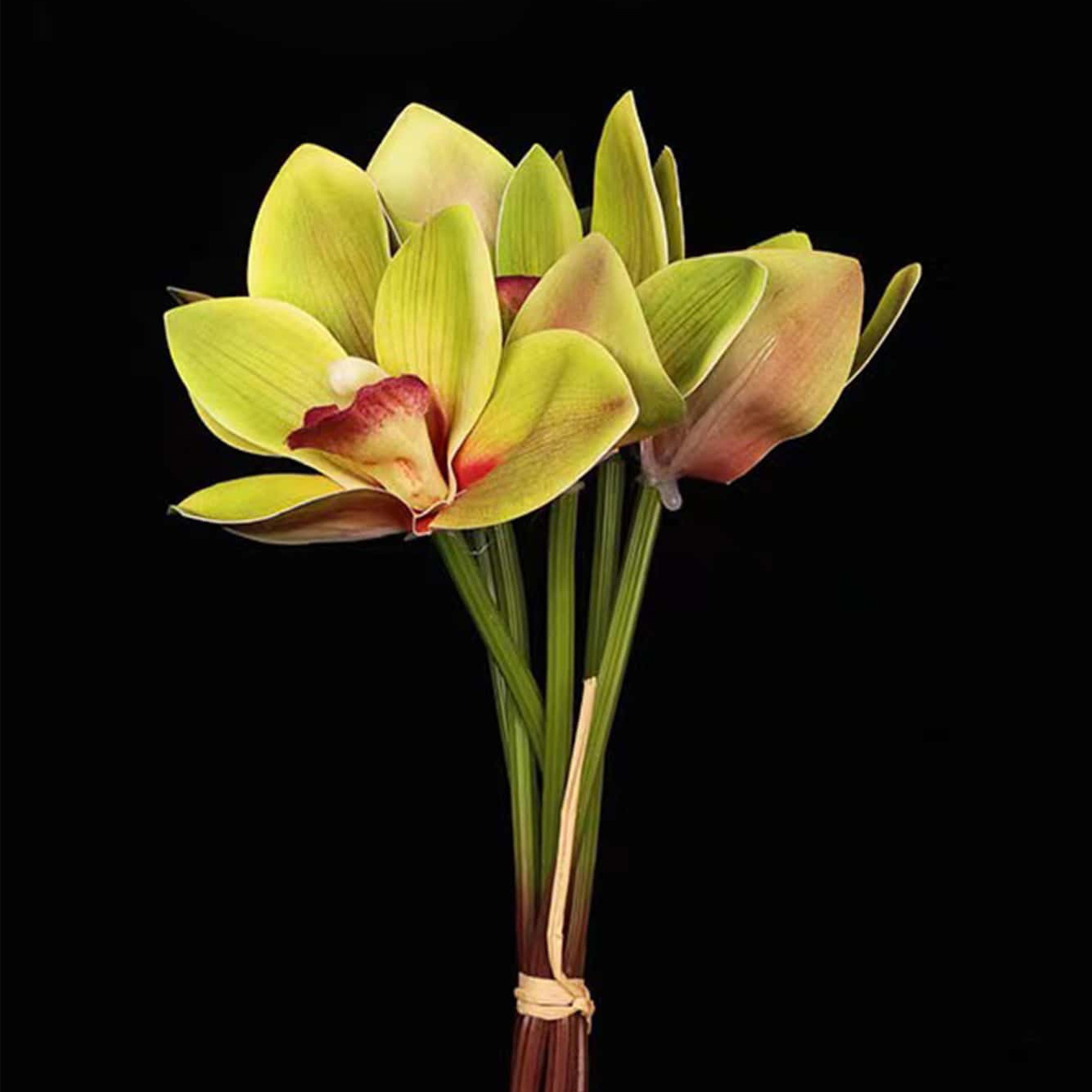

6pcs Orchid Artificial Flowers Cymbidium Flower Bridal Bouquet Wedding Flowers Decoration For Table Arrangement