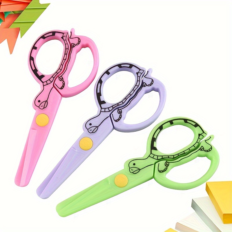 Cartoon Safety Scissors Cutting Paper Hand Cut Cute Student - Temu