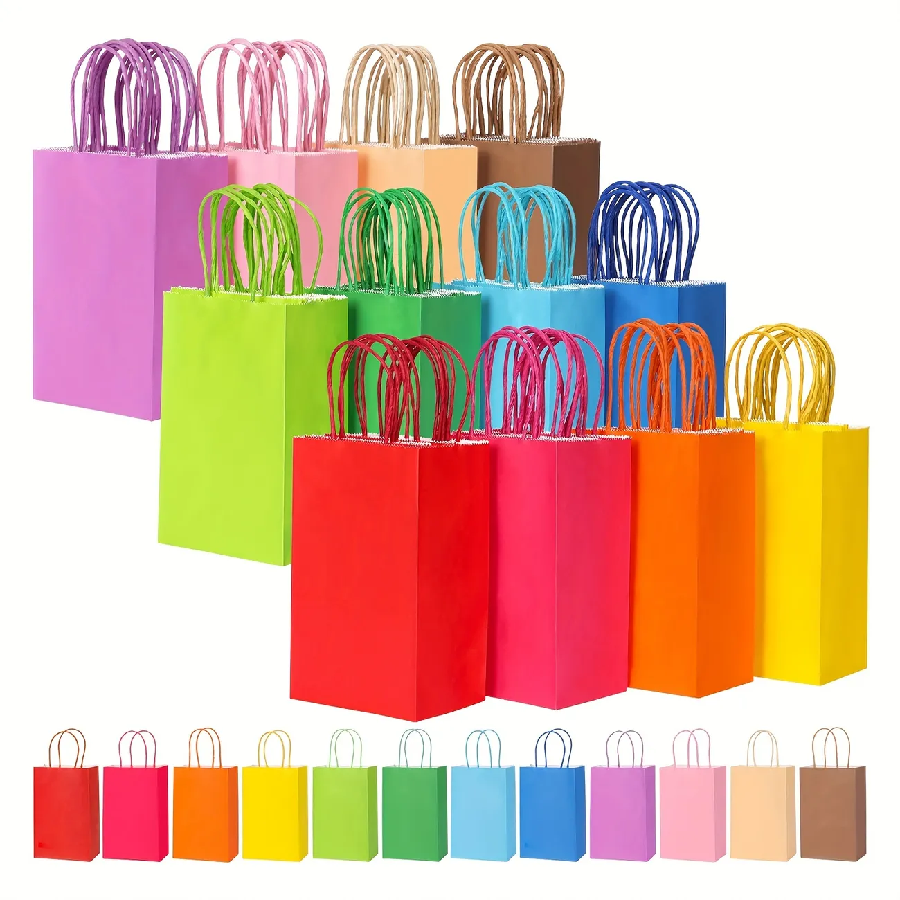 Party Favor Bags, Kraft Paper Bag, 12 Colors Small Gift Bags Bulk, Candy  Bags With Handles For Christmas, Birthday Party, Wedding, Baby Shower,  Crafts And Party Supplies - Temu
