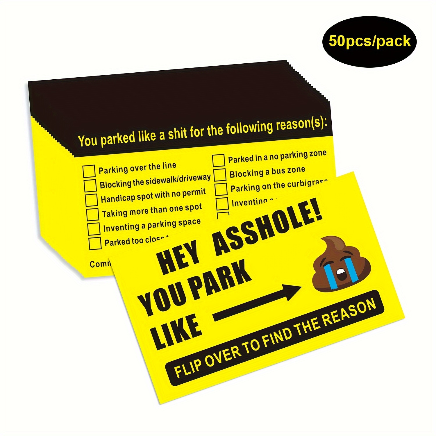 50 Stück/Packung „Bad Parking Cards“ 3 5 Zoll * 2 Zoll (90 - Temu