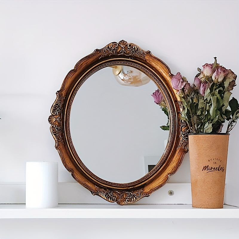  Espejo de pared ovalado, espejo de baño con marco de metal,  espejo de pared dorado flash de 24 x 36 pulgadas, espejo ovalado para  tocador, sala de estar, entrada y dormitorio 