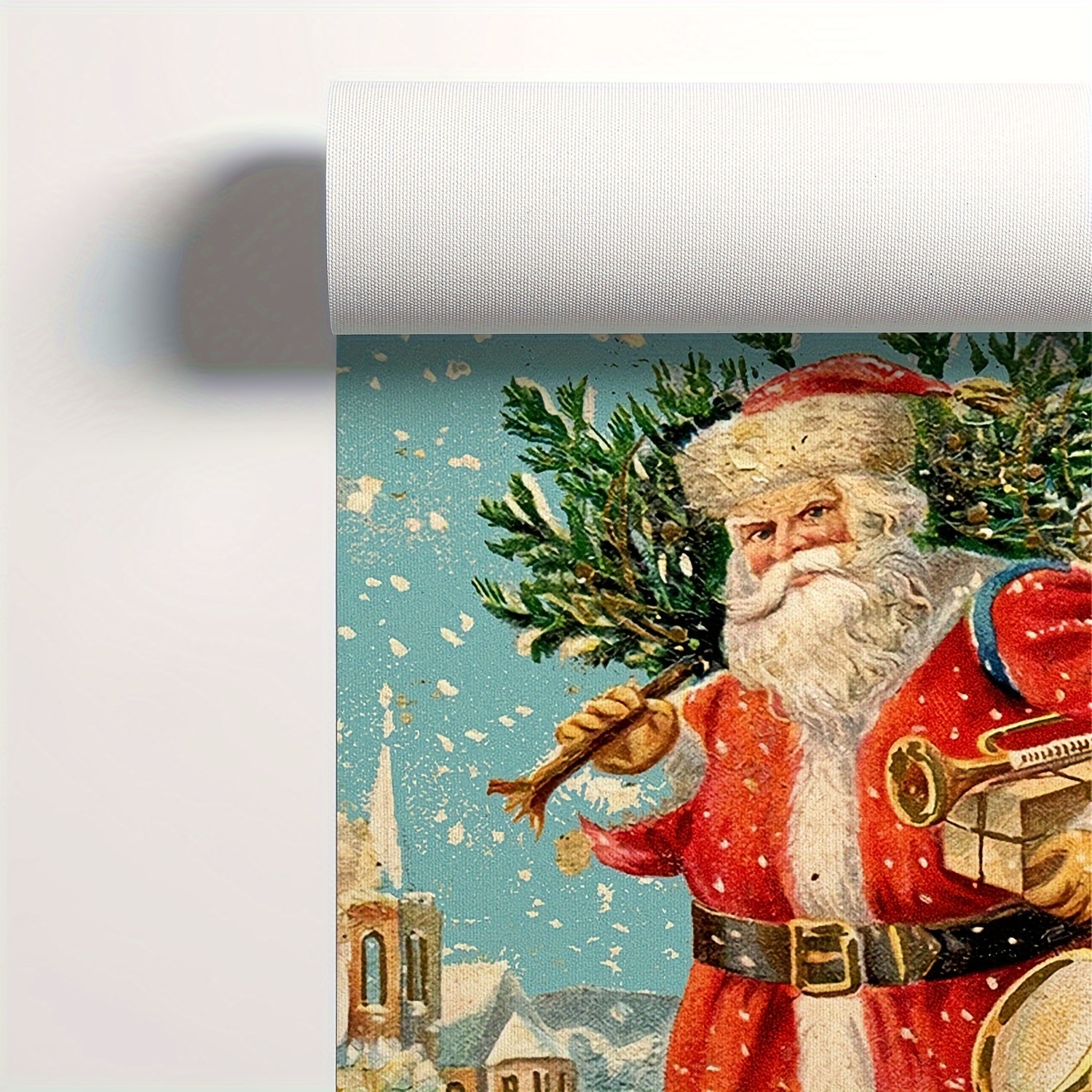 Christmas Decorations Canvas Wall Art Vintage Santa Winter - Temu