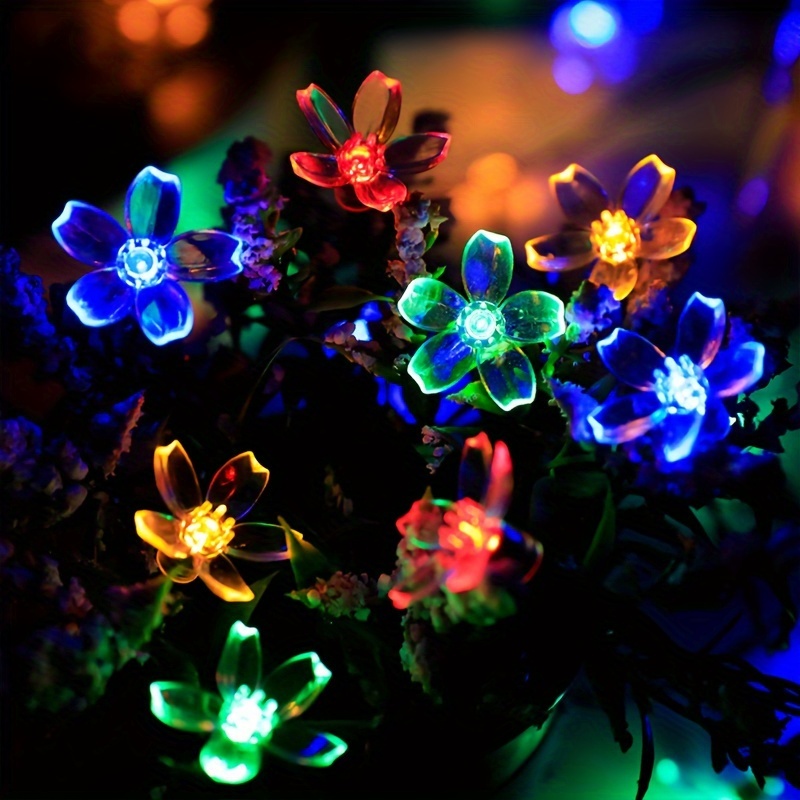 1 pièce Guirlande lumineuse de fleurs artificielles avec 20 pièces