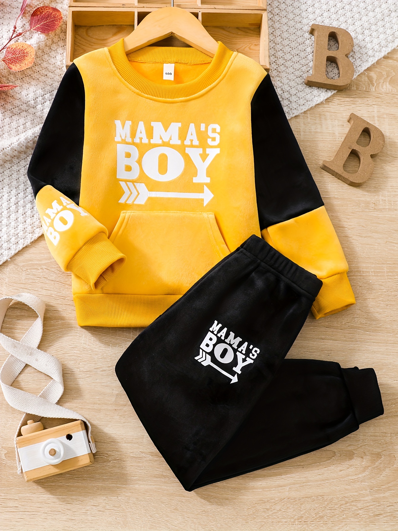 Kid Boy Letter Print Zipper Design Red Sweatshirt And Elasticized Pants  Set, Kids Clothes For Spring Fall - Temu