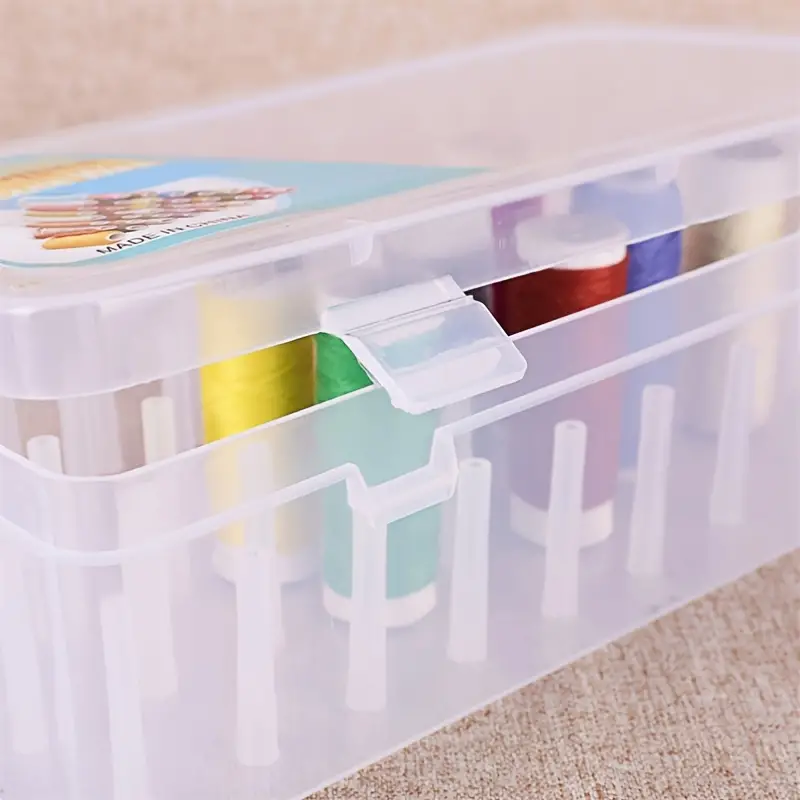 1pc Sewing Thread Storage Box, 42 Slots Sewing Thread Holders For Spools Of  Thread, Empty Storage Box