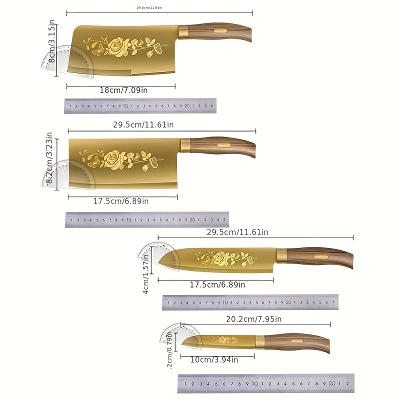 4pcs/set Cuchillo Chef Especialmente Afilado Cuchillo de - Temu