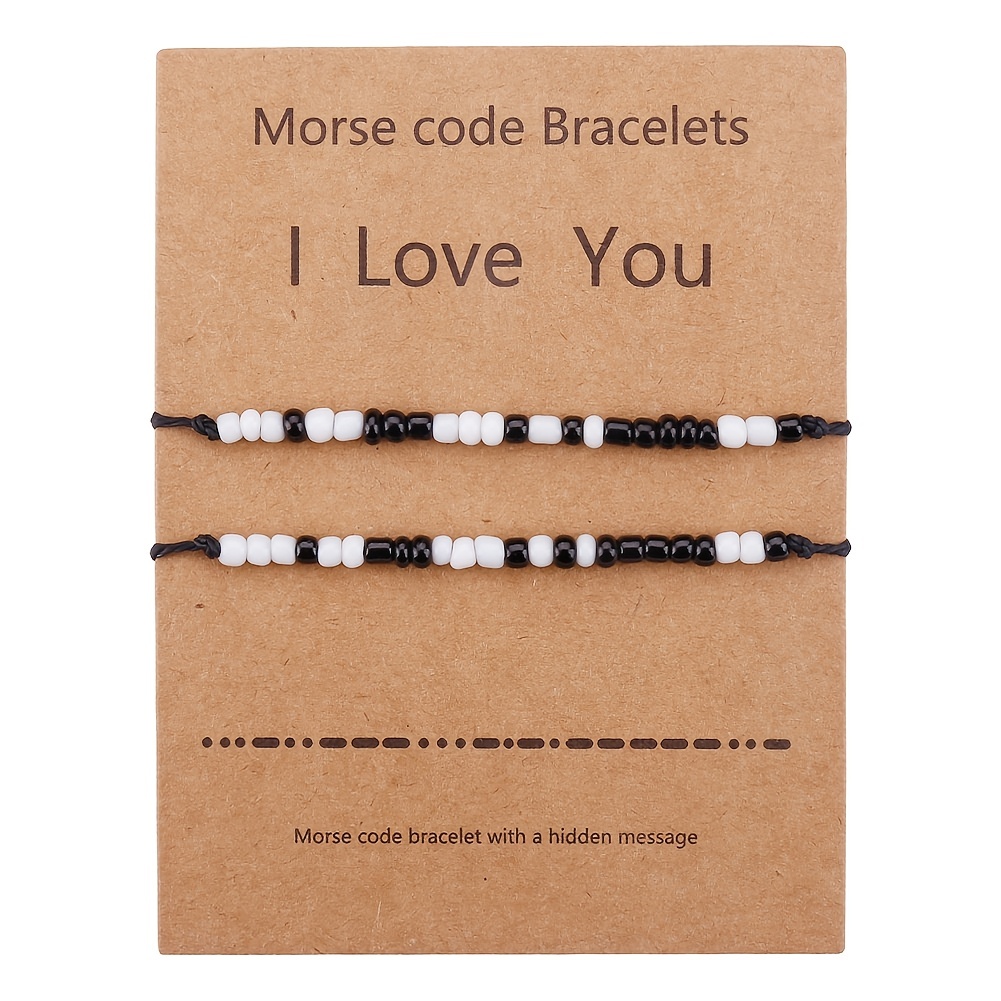 Love You Morse Code Bracelets, Lover Gift