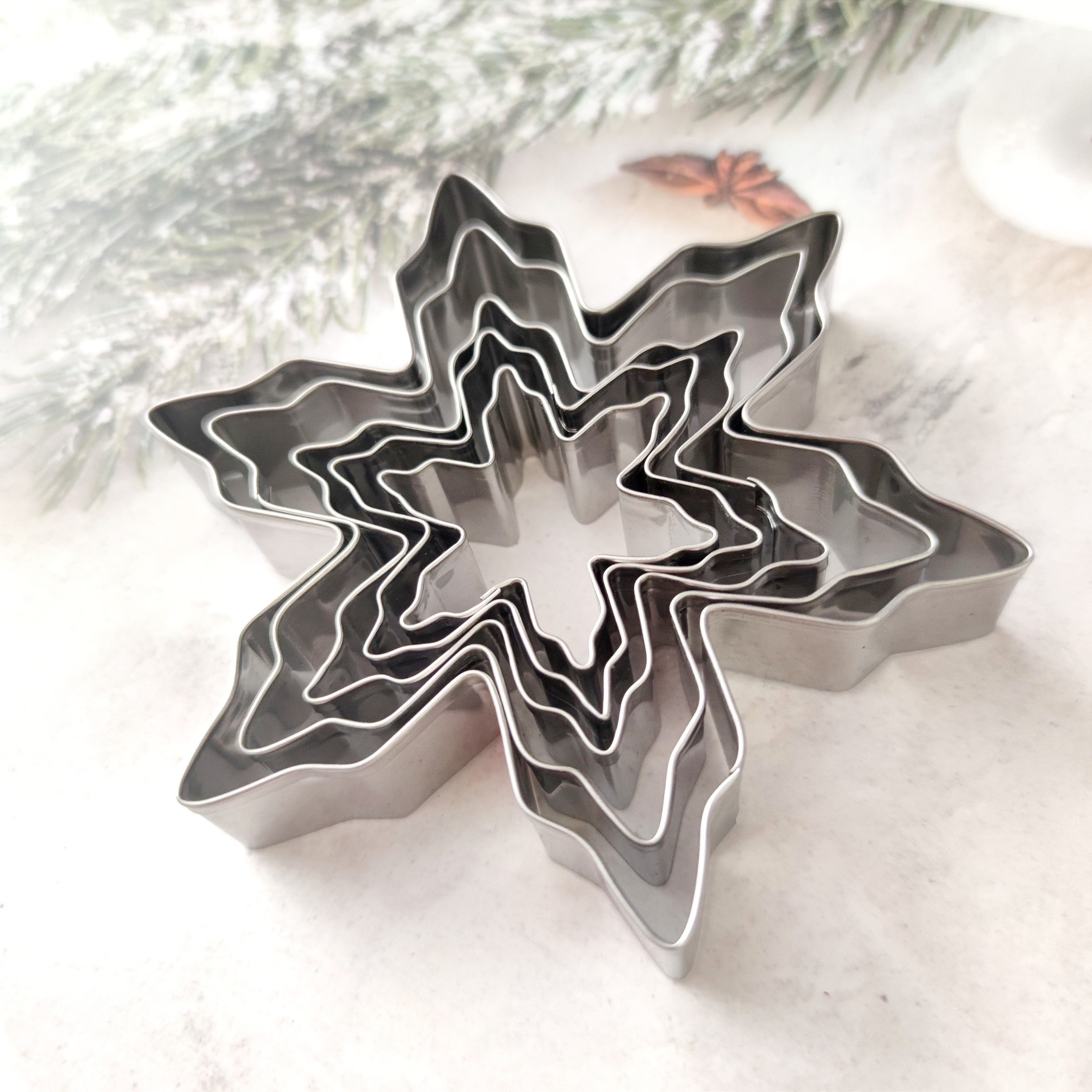 5pcs Stainless Steel Snowflake Cookie Cutter Set, Christmas Series Cookie  Molds, Cookie Baking Supplies, Cookie Fondant Making, Baking Supplies, Kitch
