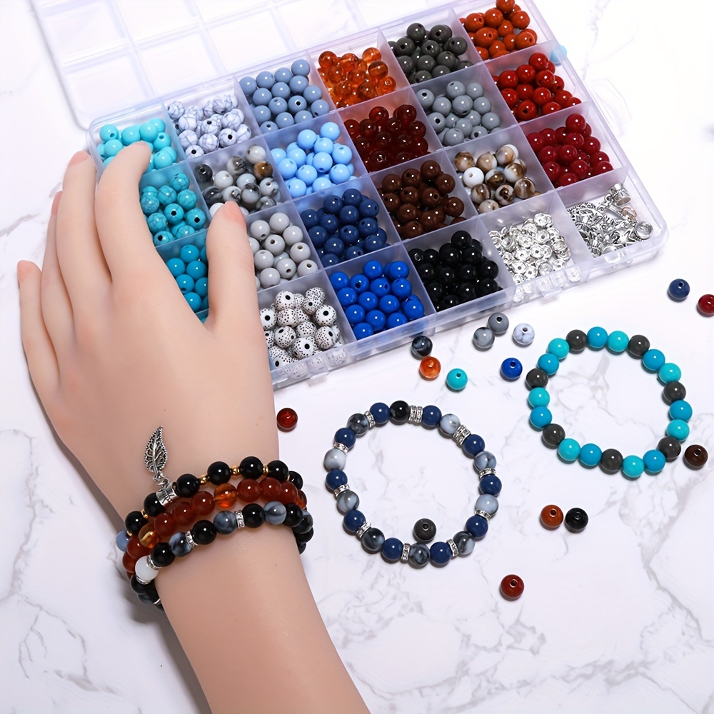 Colorful Round Beads DIY Bracelet Necklace Set