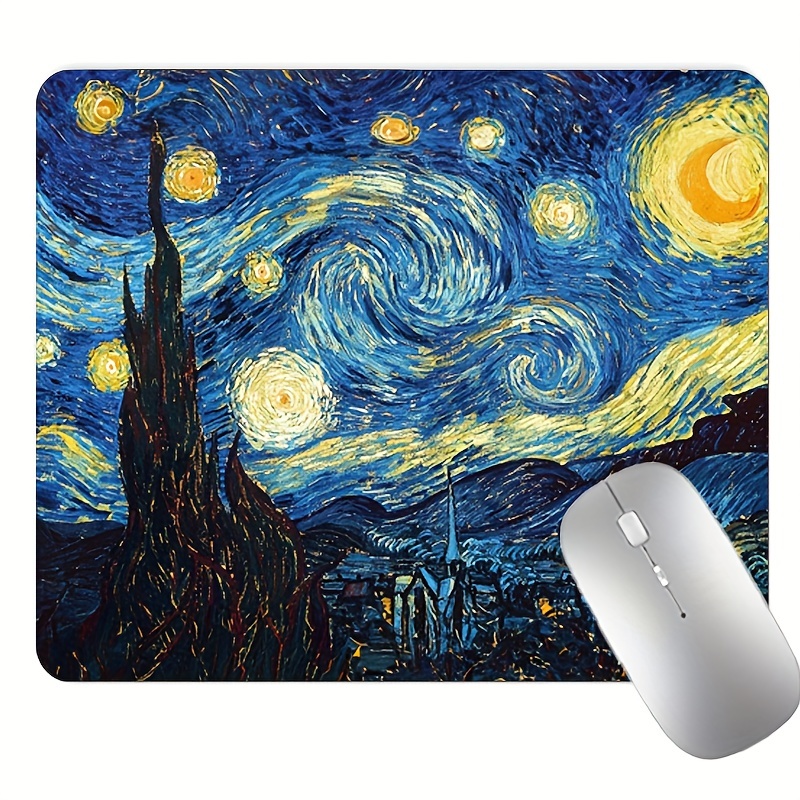 

1pc Rectangular Painting E-sport Mouse Pad, Starry Sky Theme Mouse Pad, Mouse Pad For Computer Desk Laptop Office 9.5 X 7.9 Inches, Non-slip Rubber Mouse Pad