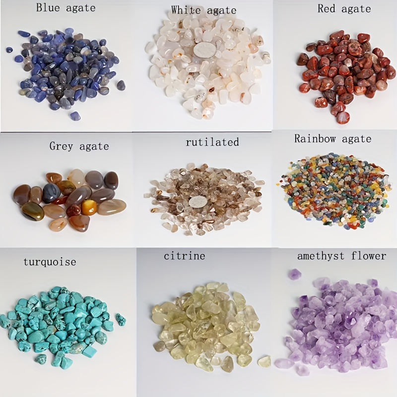 1 set natural quartz chips crystal gravels gem gravel chip polished tumble stones for home decoration 50g