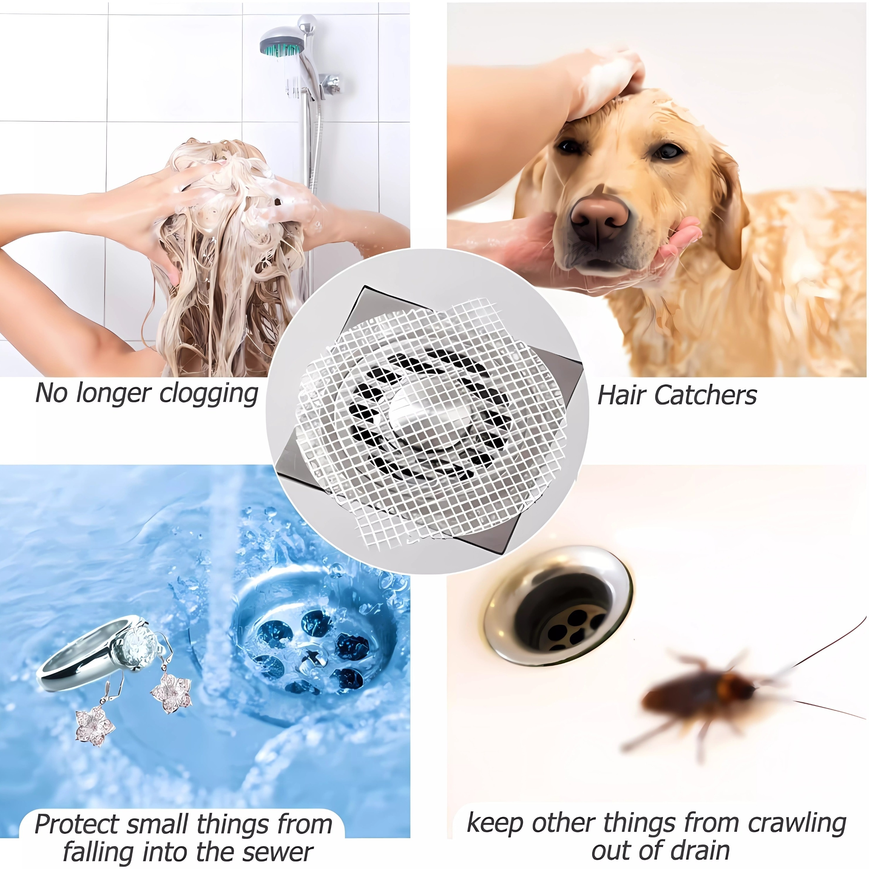 Disposable Shower Drain Hair Catcher mesh Stickers Hair - Temu