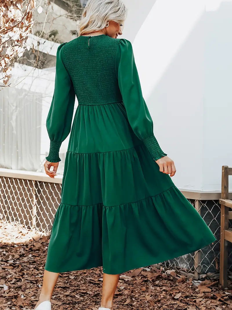 emerald green casual dress
