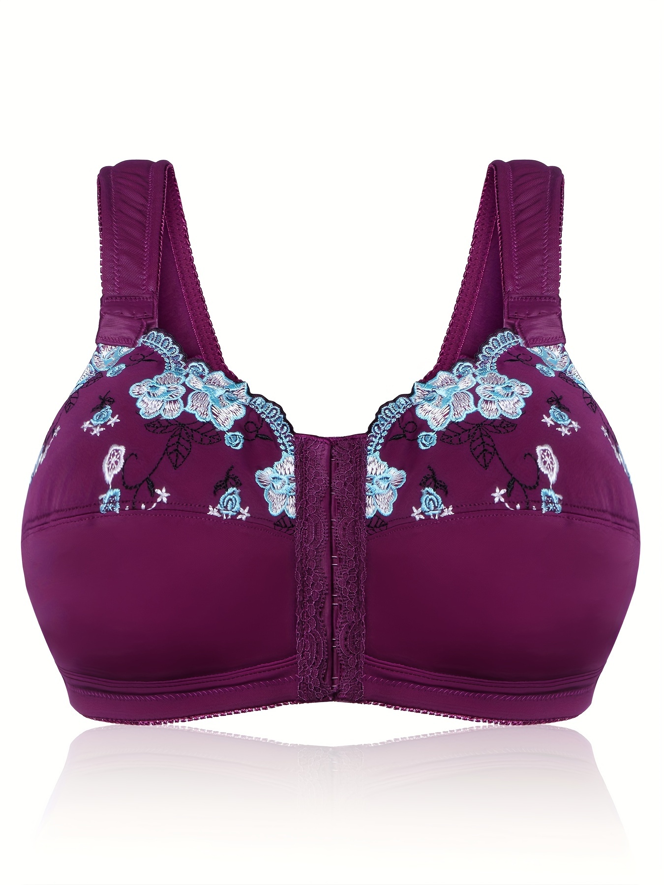 plus size floral lace bralette with strappy front