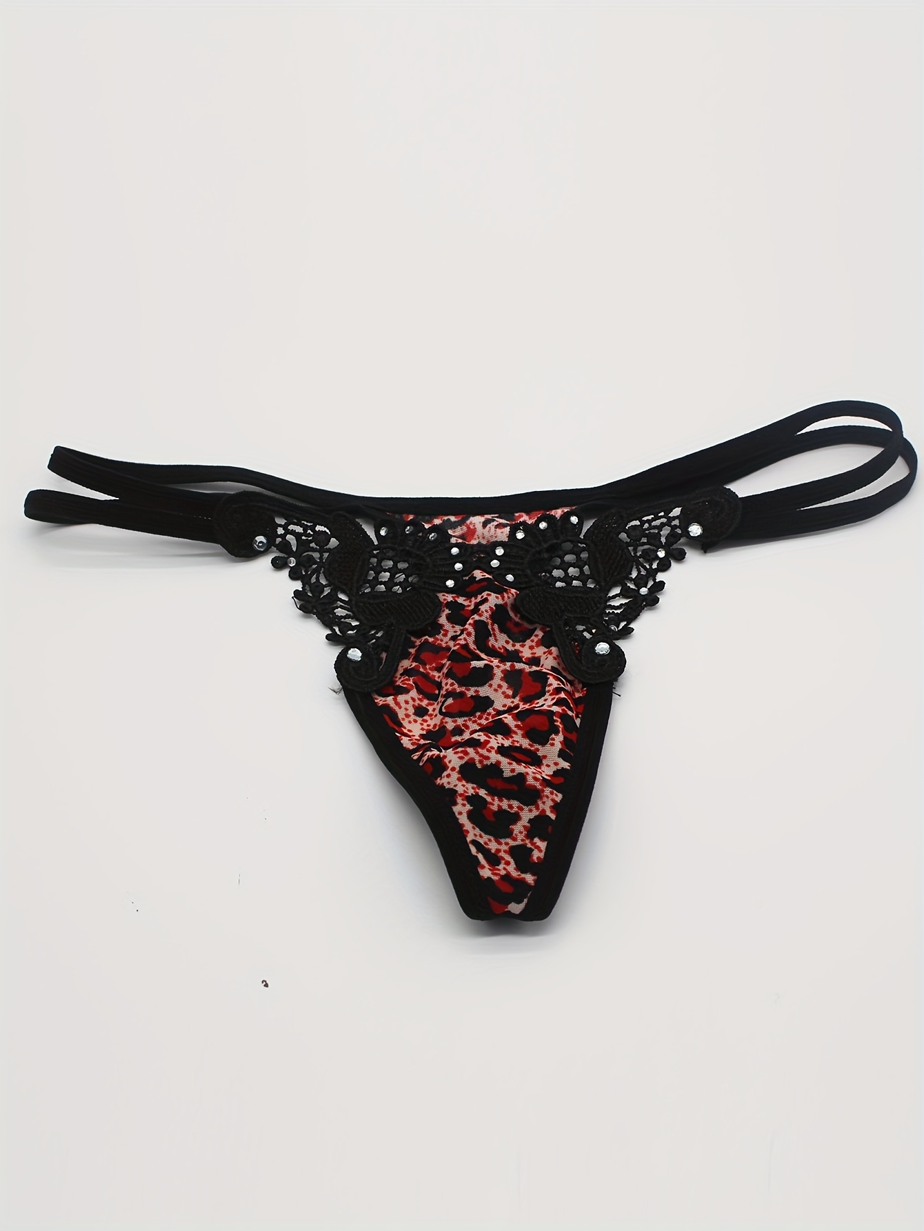 Ever-Stretch Leopard Lace Thong - Neon Lime