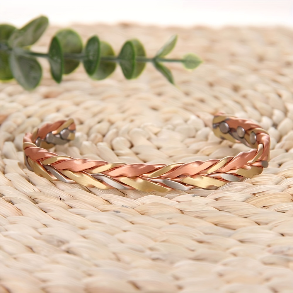 TEMU Pure Copper Magnetic Bracelet For Women, Magnetic Copper Bracelet, 99.99% Copper Jewelry Gift Adjustable