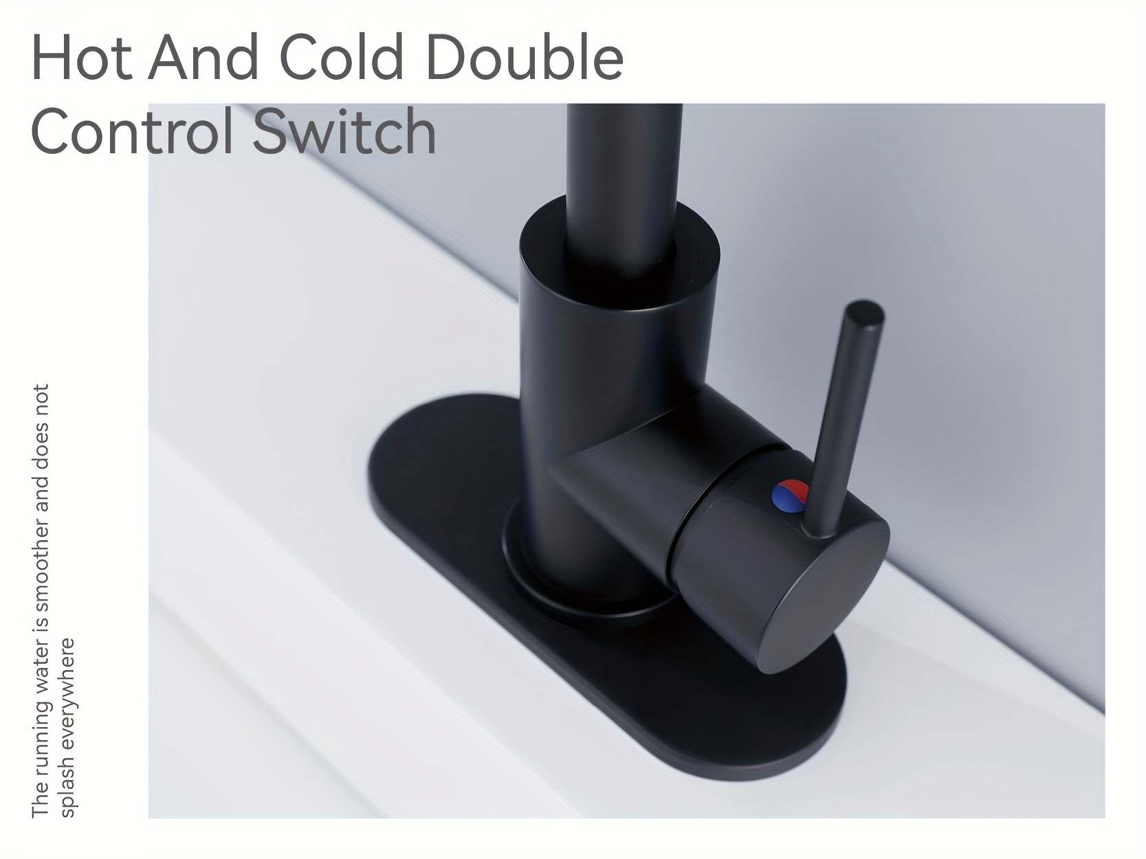 Single Handle Hot Cold Water Bathroom Faucet Matte Black - Temu