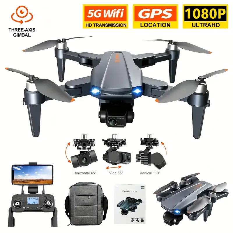 New RG106 Large-size Professional-grade Drone, Equipped With A Three-axis Anti-shake Self-stabilizing Cloud Platform, HD High-definition 1080P Electronic Double Camera details 2