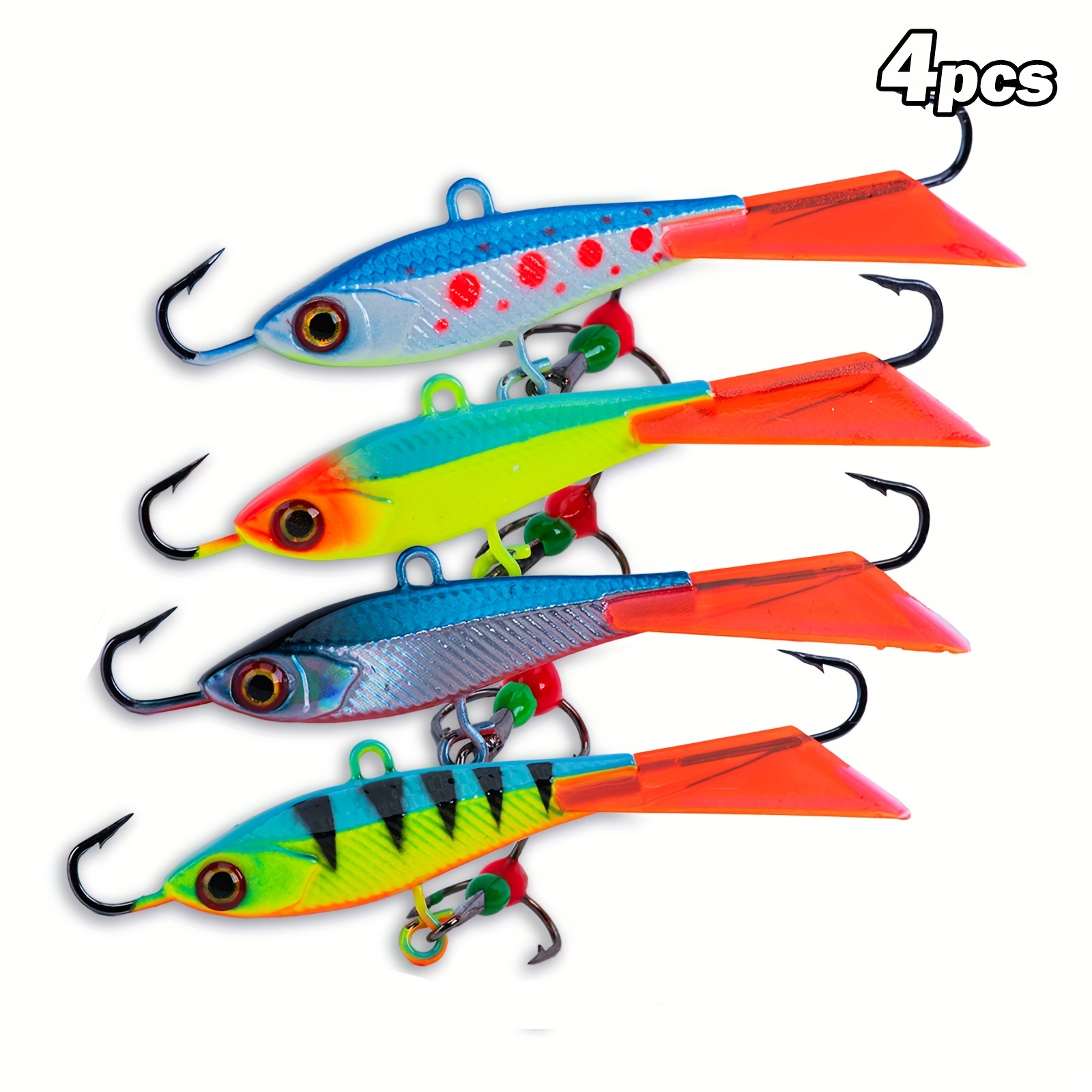  Milisten 5pcs Spinner Baitfish Ice Fishing Sled Convenient  Fish Hooks Ice Fishing Jigs Creative Sinking Perch Fake Baits Crappie Jigs  Fish Hooks for Outdoor Fishing Tool to Rotate Lure 