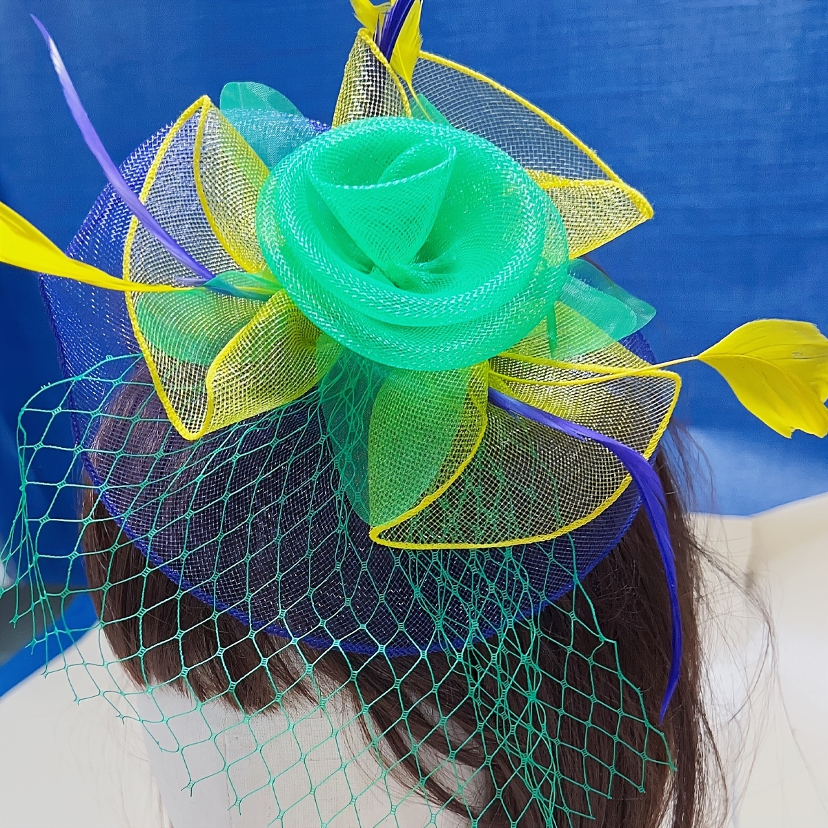 Fascinates Hat For Women - Tea Party Headband, Wedding Veil, Feather Headwear, Hair Clip