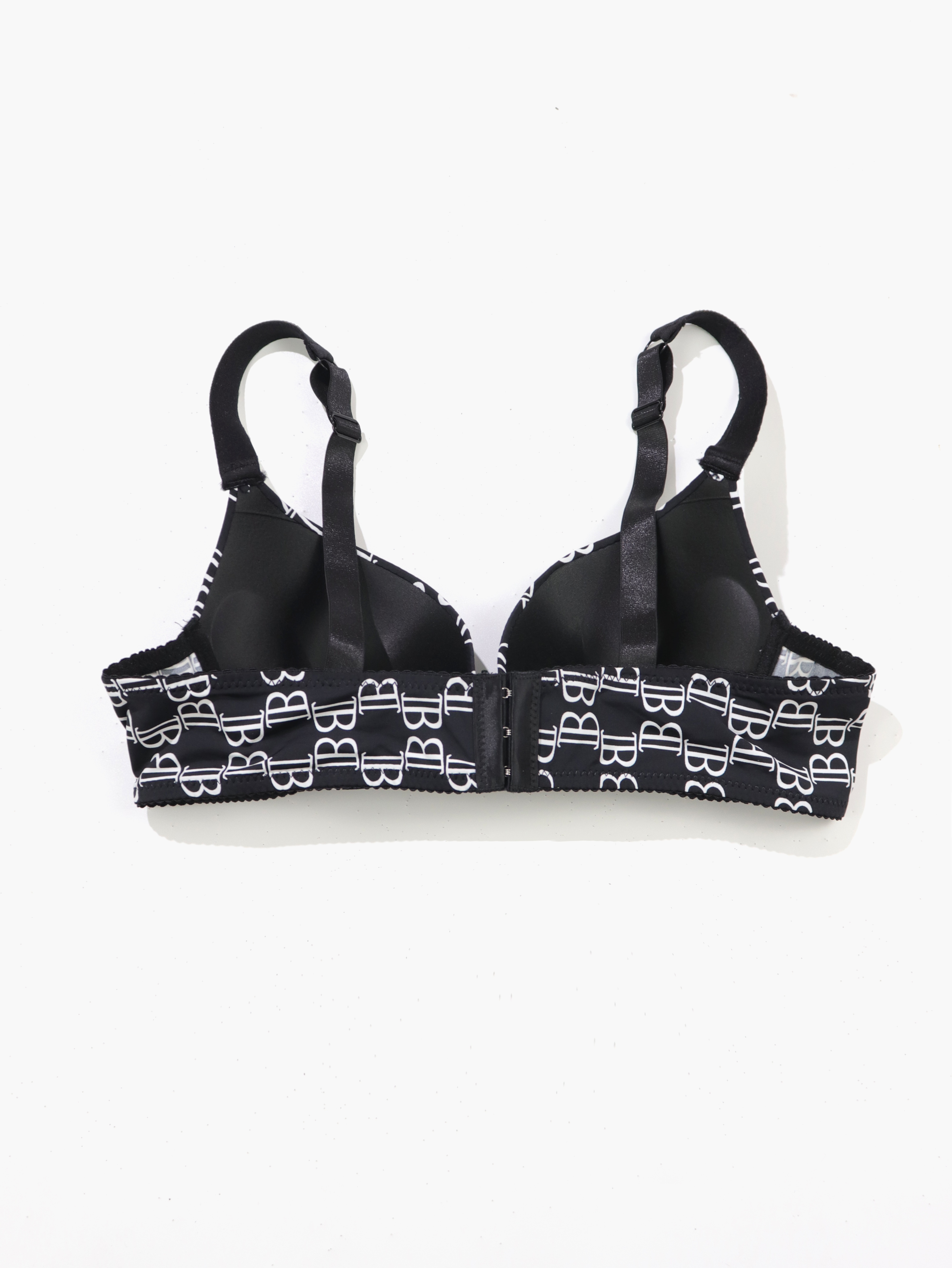 Letter Print Push Up Bras Comfy Breathable Rhinestone Straps