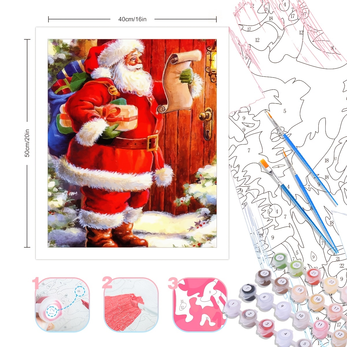 Painting By Numbers For Adults Kits Santa Claus And Elk - Temu