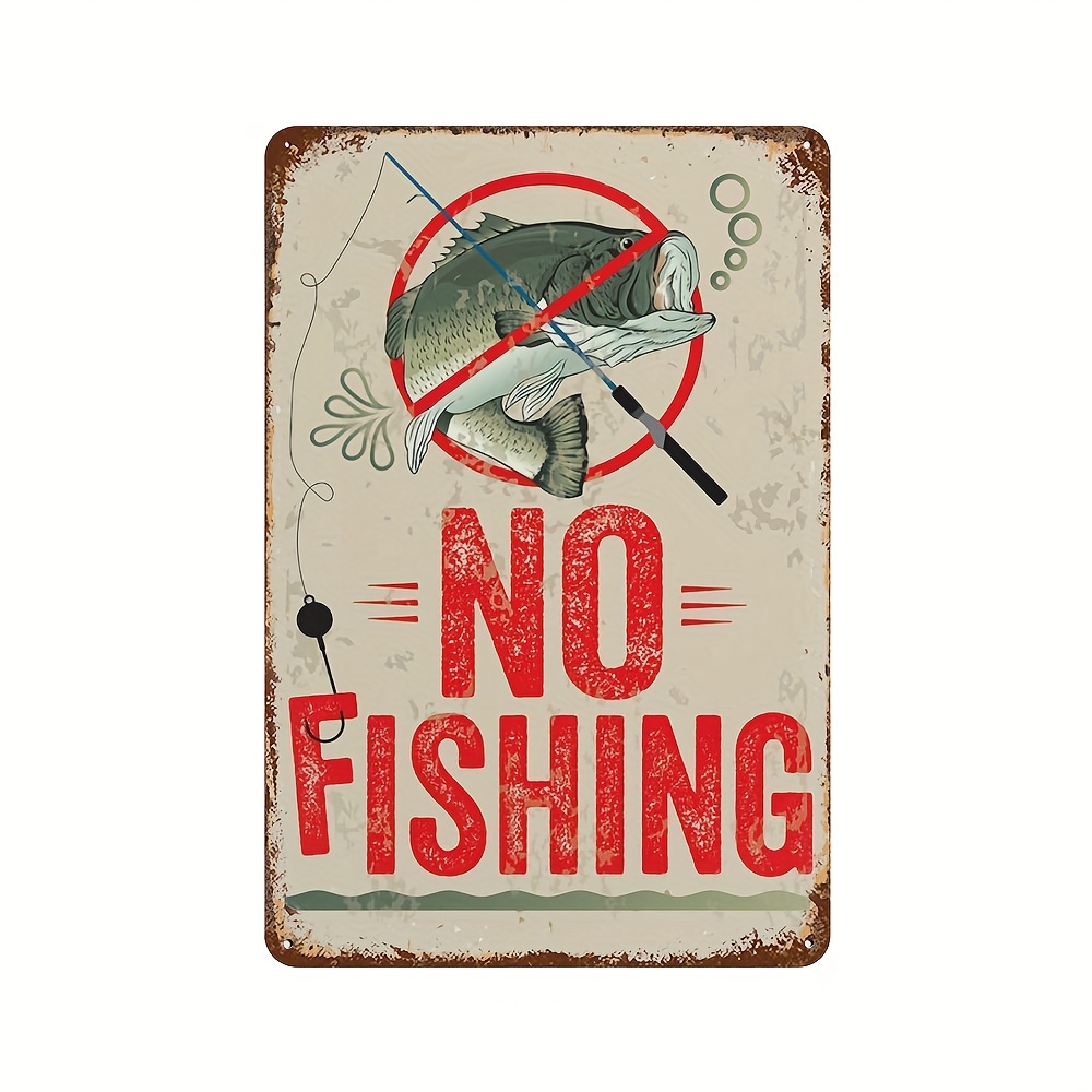 Funny Fishing Wall Decor Fish Metal Sign Fishing Wall Art Gone Fishing Tin  Signs For Home You Can't Buy Happiness But You Can Buy A Fishing Pole Sign