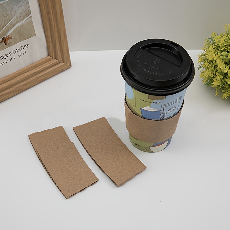 Coffee Cups With Lids And Kraft Sleeves Disposable Paper - Temu