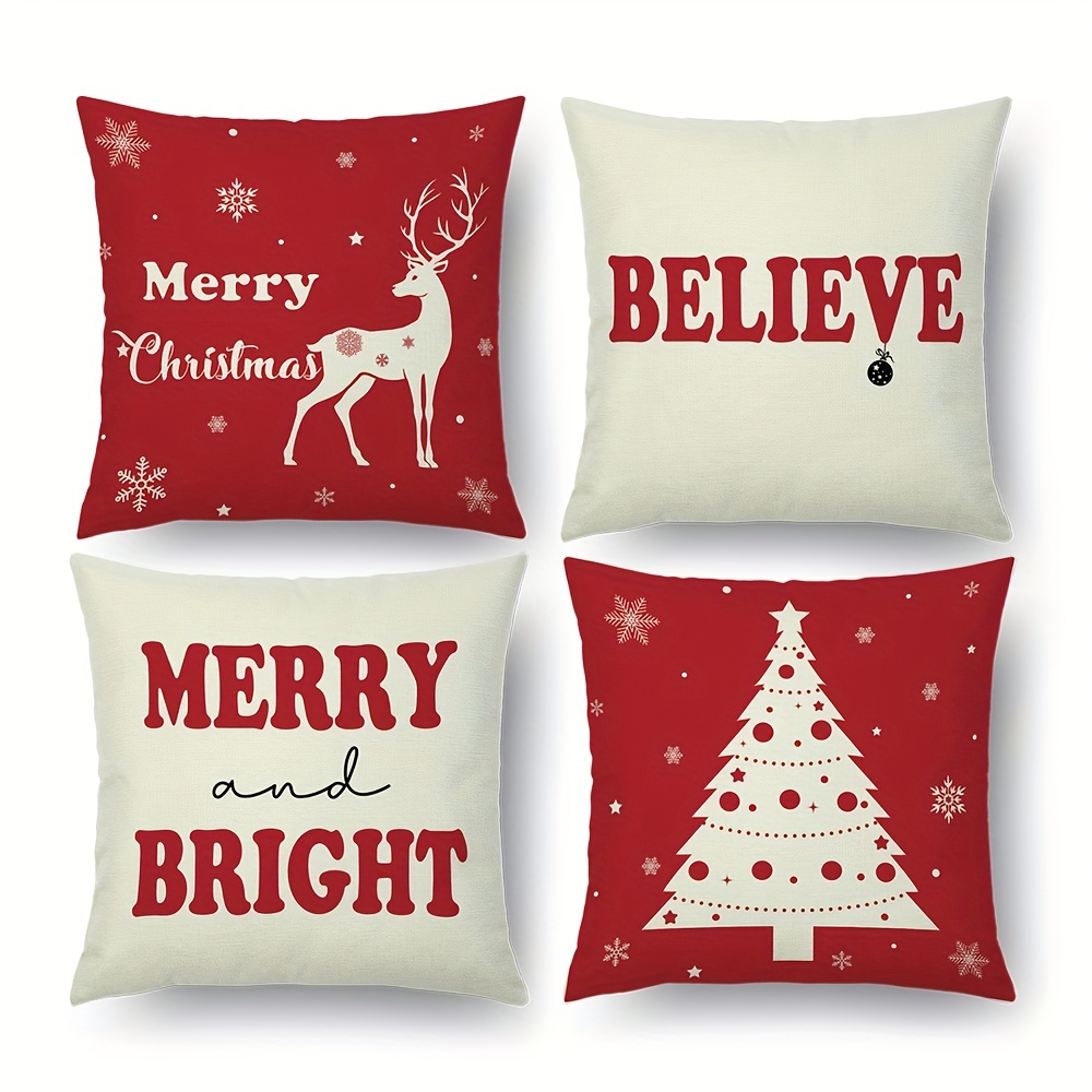 Christmas Pillow & Insert Merry Bright Sofa Pillow Red 