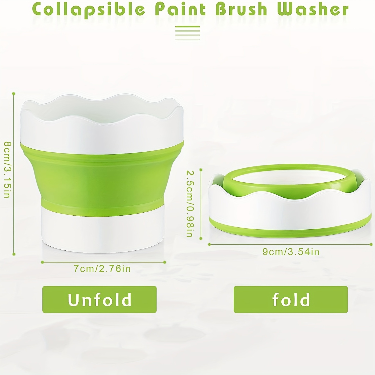 Painting Water Cup, 2 Pcs Portable Collapsible Paint Brush Washer Silicone  Washing Bucket Brush Holder Cleaner for Watercolor Acrylic Oil Painting