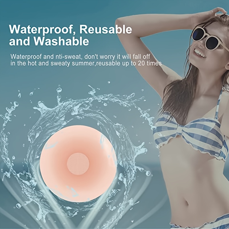 Adhesive Strapless Breast Bra, Reusable Silicone Nipple Cover Pad