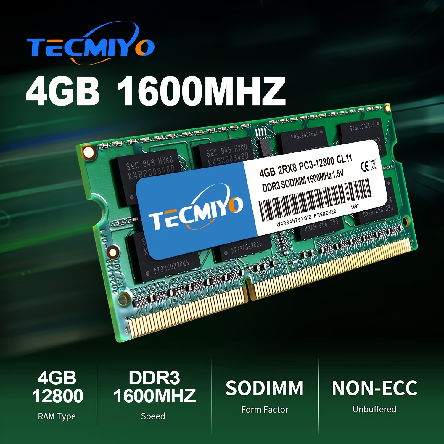 MéMoire RAM DDR3 pour Ordinateur Portable 8 Go 1866 MHz PC3-14900 2RX8 204  Broches 1,35 V SODImm pour MéMoire RAM pour Ordinateur Portable