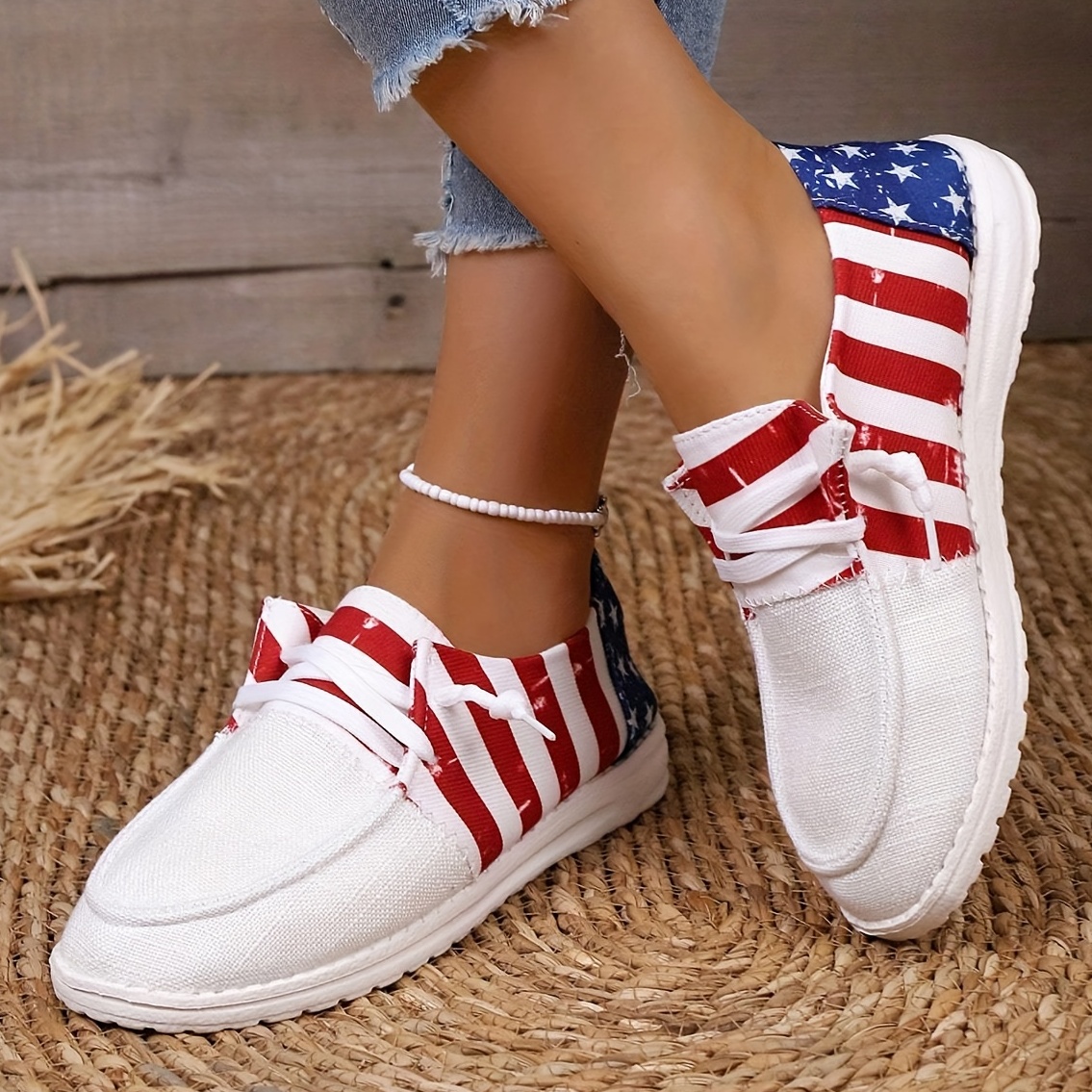 HEYDUDE Women's Wendy Patriotic Shoes in Star Spangled